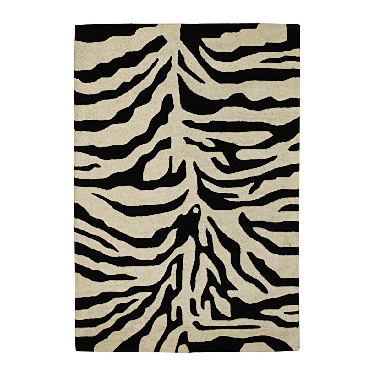 Hand-Tufted Wool Black Transitional Stripe Modern Tufted Rug - Modern Sophistication and Luxurious Comfort - 4' x 6'