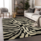 Hand-Tufted Wool Black Transitional Stripe Modern Tufted Rug - Modern Sophistication and Luxurious Comfort - 4' x 6'