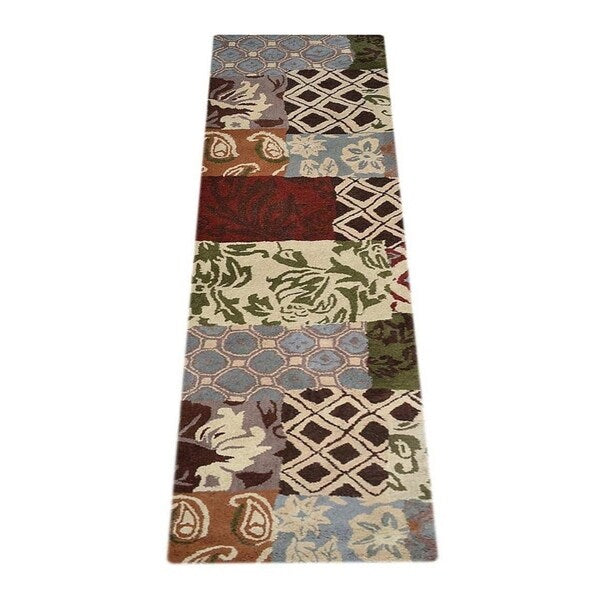 Hand Tufted Wool Round Floral Multicolor