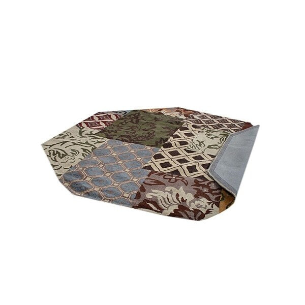Hand Tufted Wool Round Floral Multicolor