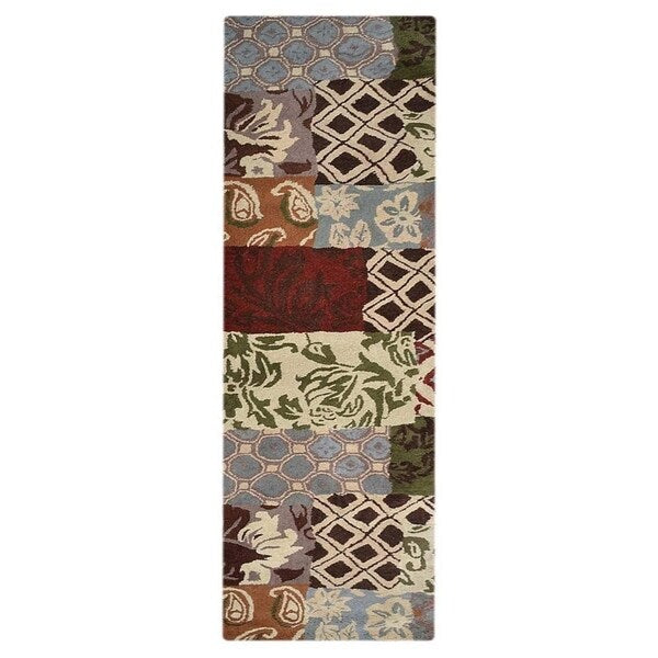 Hand Tufted Wool Round Floral Multicolor