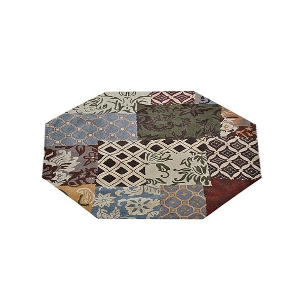 Hand Tufted Wool Round Floral Multicolor