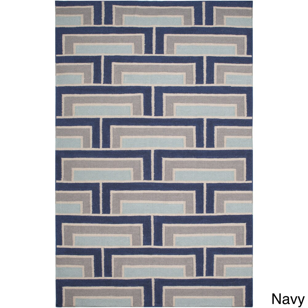 Hand-Woven Alexia Geometric Wool Area Rug