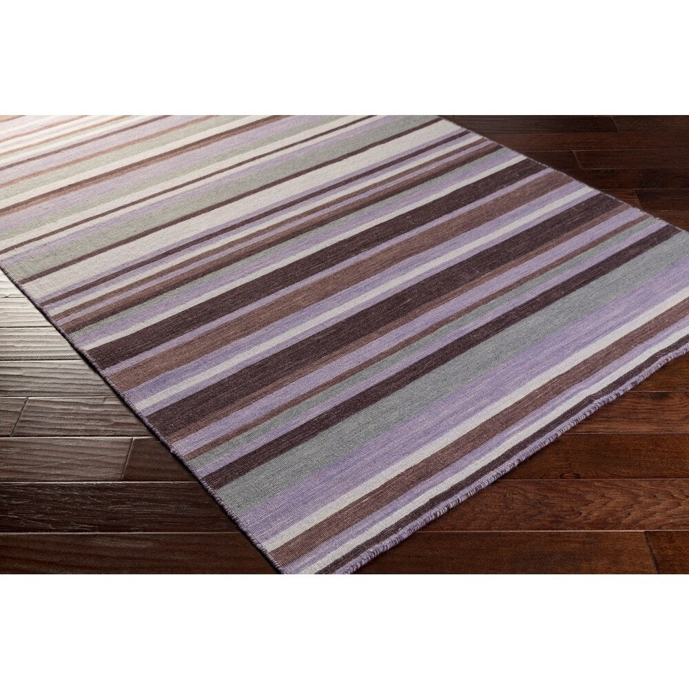Hand-Woven Darryl Stripe Wool Area Rug