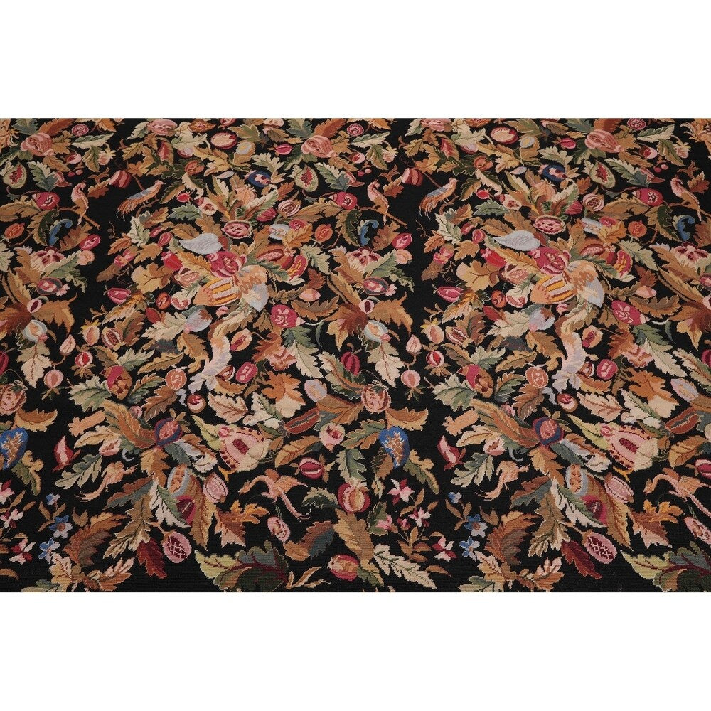 Hand Woven French Aubusson Wool Needlepoint Area Rug (8'x10') - 8' x 10'