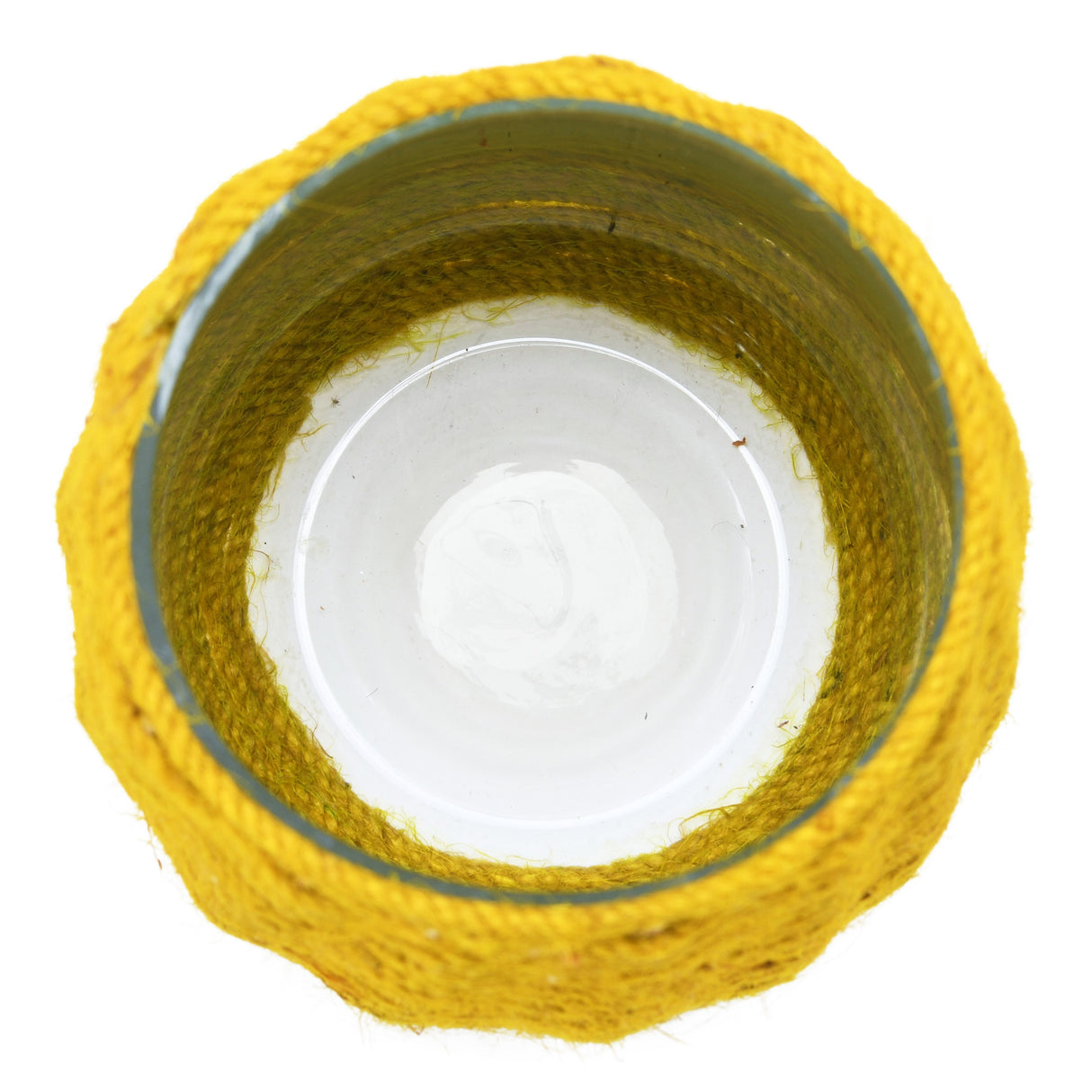 Hand-Woven Jute and Glass Votive Candle Holder