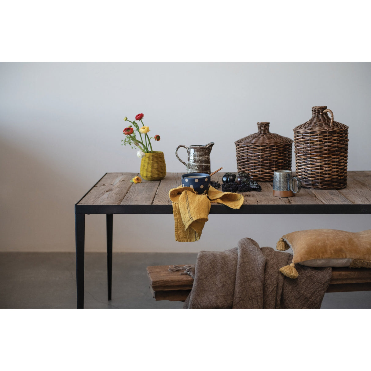 Hand-Woven Jute and Glass Votive Candle Holder