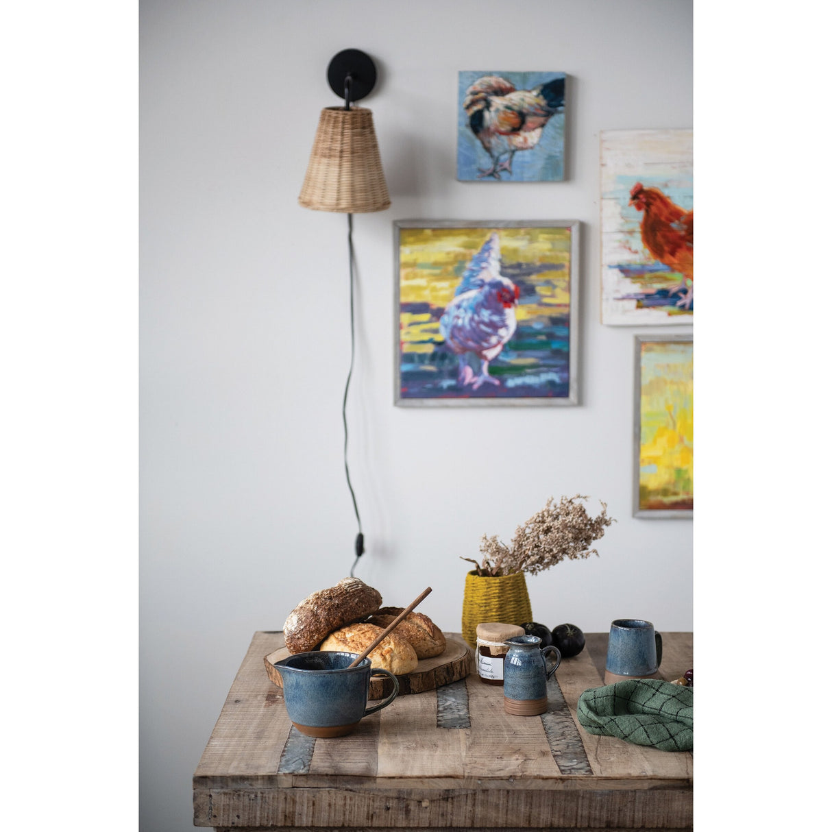 Hand-Woven Jute and Glass Votive Candle Holder