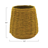 Hand-Woven Jute and Glass Votive Candle Holder