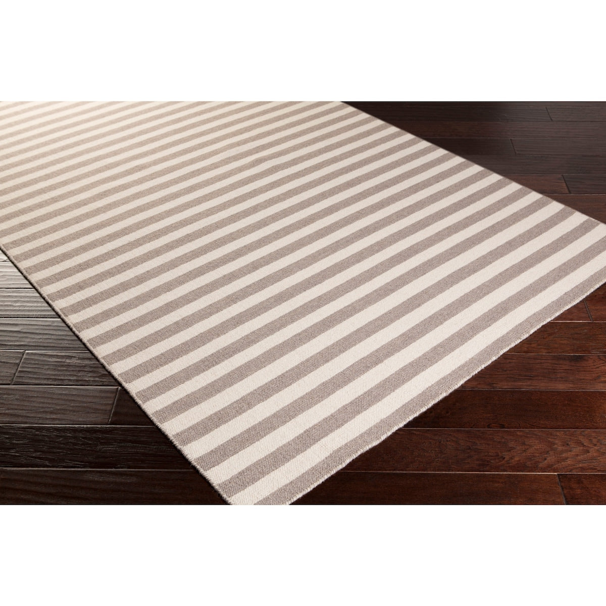 Hand-Woven Leyburn Stripe Indoor Wool Area Rug