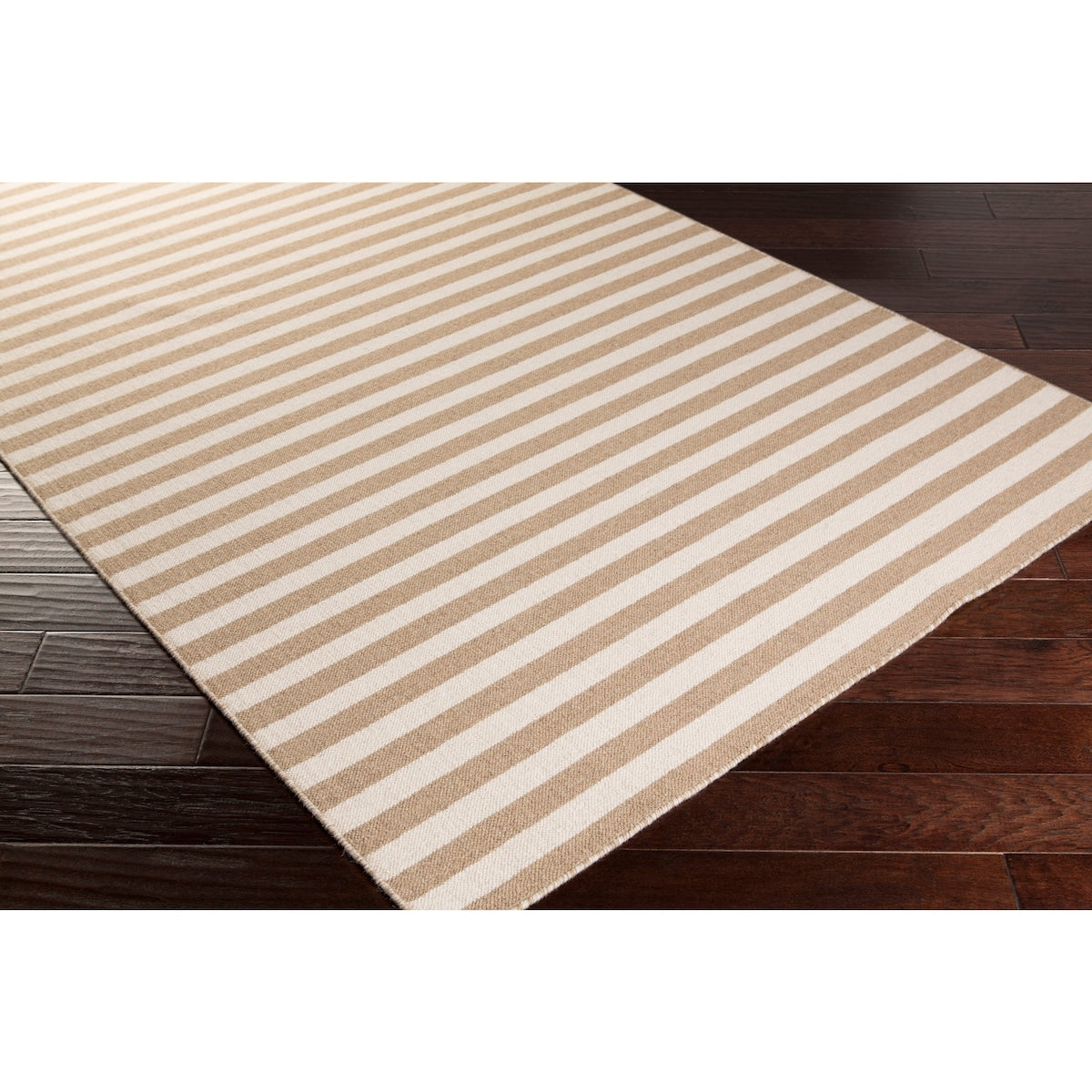 Hand-Woven Leyburn Stripe Indoor Wool Area Rug