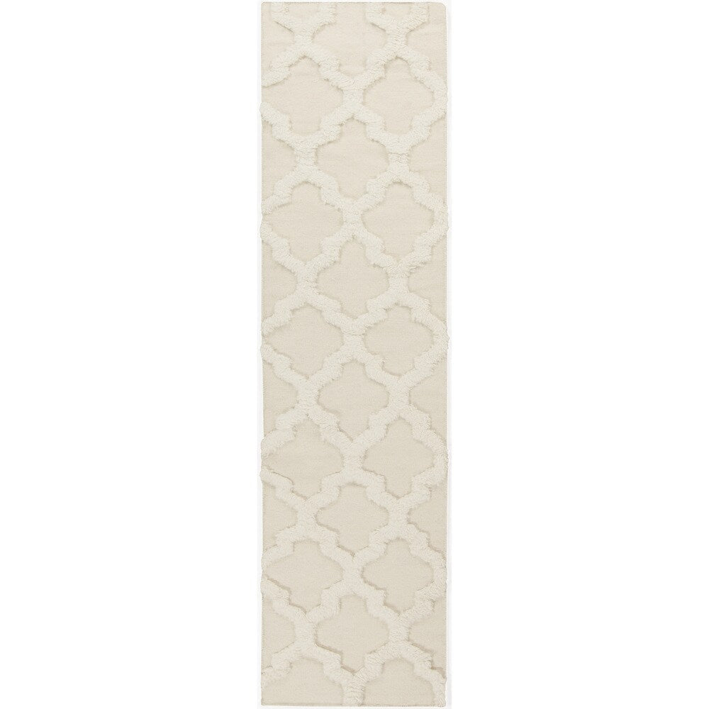 Hand-Woven Marilyn Lattice Pattern Wool Area Rug