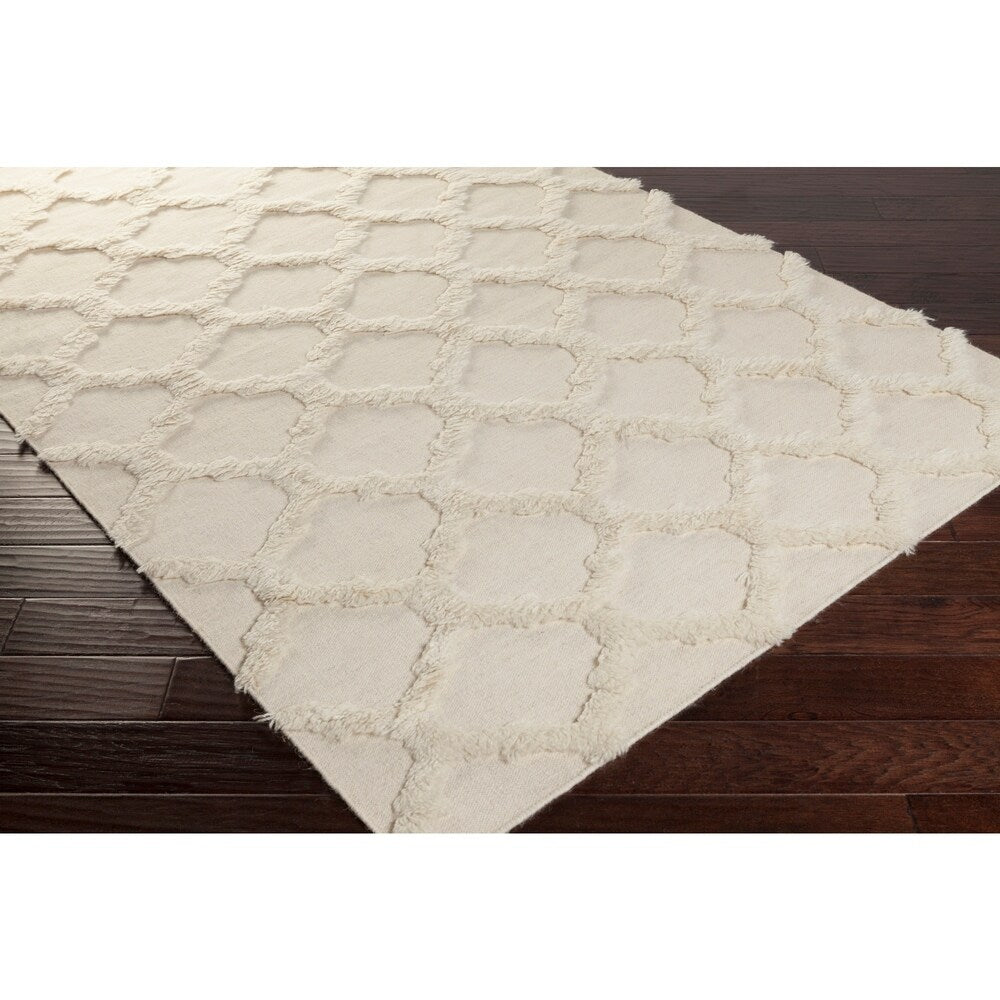Hand-Woven Marilyn Lattice Pattern Wool Area Rug