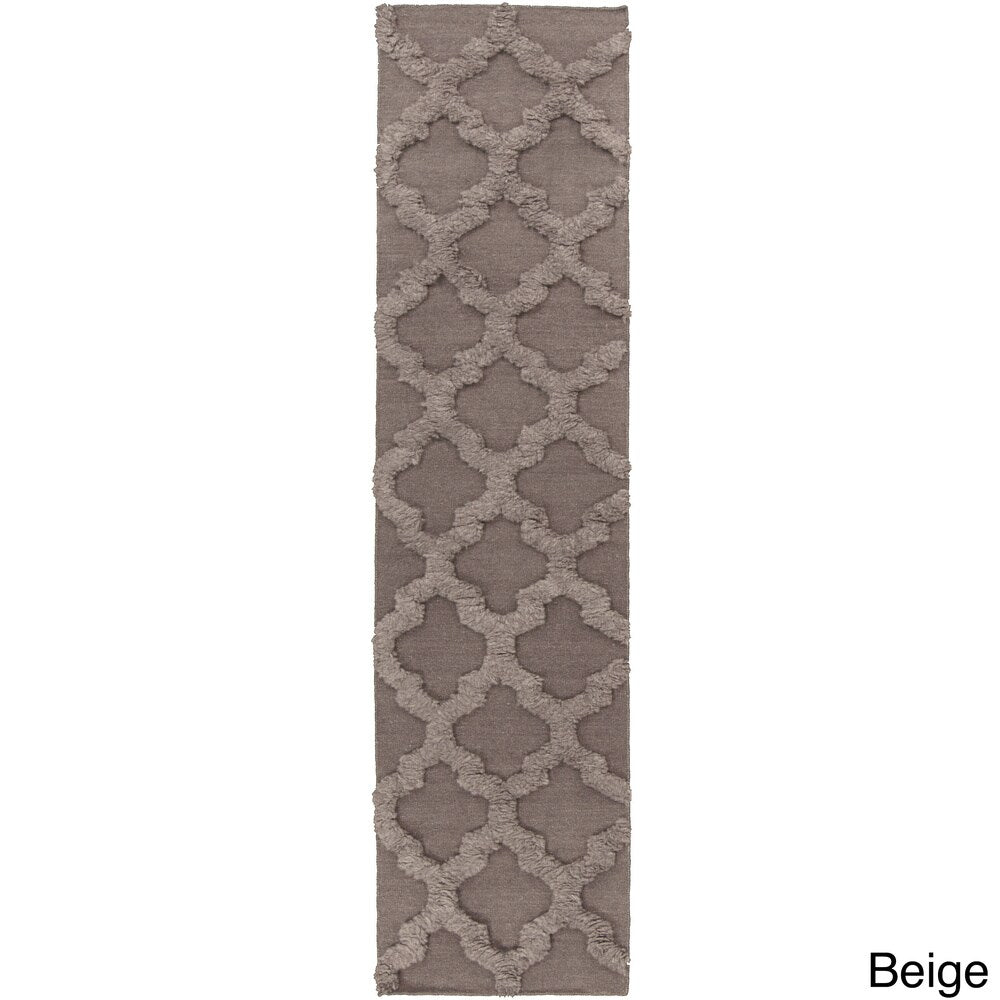 Hand-Woven Marilyn Lattice Pattern Wool Area Rug