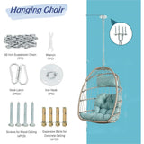 Hand Woven Rattan Swing Chair Hang Chair, Beige Egg Chair