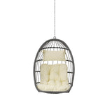 Hand Woven Rattan Swing Chair Hang Chair, Beige Egg Chair