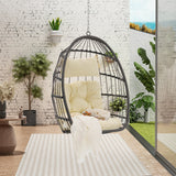 Hand Woven Rattan Swing Chair Hang Chair, Beige Egg Chair