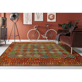 Hand-Woven Sangat Kilim Dulcelin Rust/Blue Rug - 9'7" x 12'8"