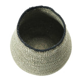 Hand-Woven Seagrass Basket, Grey & Black