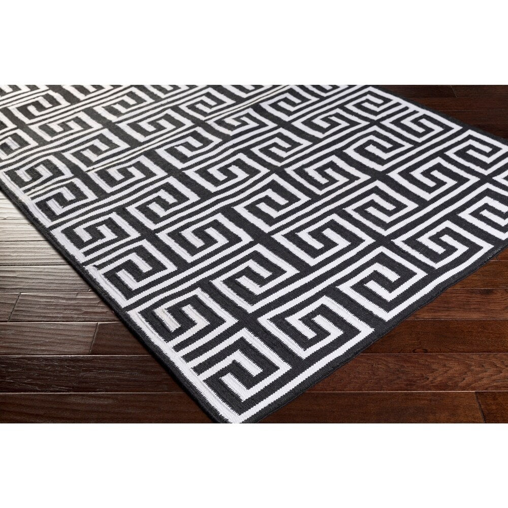 Hand-Woven Solomon Geometric PET Area Rug