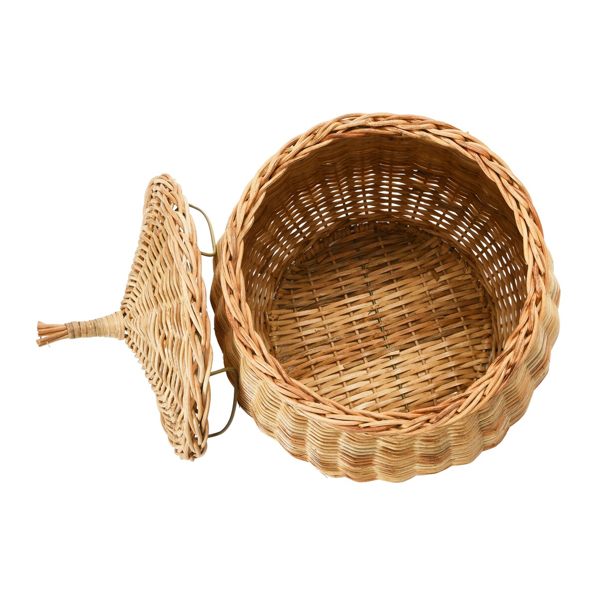 Hand-Woven Wicker Baskets with Lids