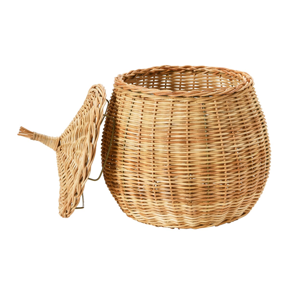 Hand-Woven Wicker Baskets with Lids