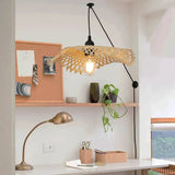Hand-Woven Wicker Inserted Cord Ceiling Suspension Light