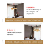 Hand-Woven Wicker Inserted Cord Ceiling Suspension Light