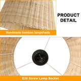 Hand-Woven Wicker Inserted Cord Ceiling Suspension Light