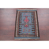Hand Woven Woolen Blue Kilim Shiraz Persian Carpet Area Rug - 2'9" x 2'1"