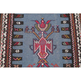 Hand Woven Woolen Blue Kilim Shiraz Persian Carpet Area Rug - 2'9" x 2'1"