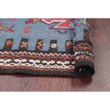 Hand Woven Woolen Blue Kilim Shiraz Persian Carpet Area Rug - 2'9" x 2'1"