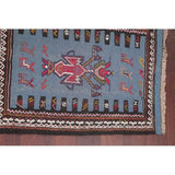 Hand Woven Woolen Blue Kilim Shiraz Persian Carpet Area Rug - 2'9" x 2'1"