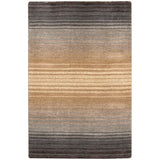 Hand-crafted Brown/Grey Ombre Casual Burger Wool Area Rug - 3'3" x 5'3"