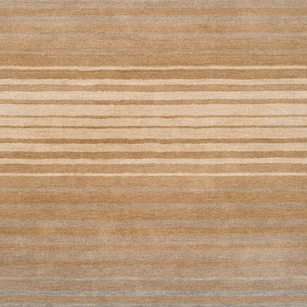 Hand-crafted Brown/Grey Ombre Casual Burger Wool Area Rug - 3'3" x 5'3"
