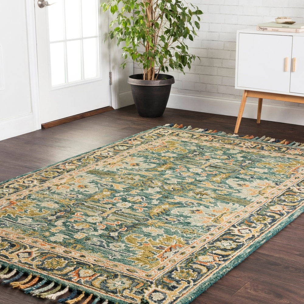 Alexander Home Sahara Ocean Boho Hand-Hooked Area Rug