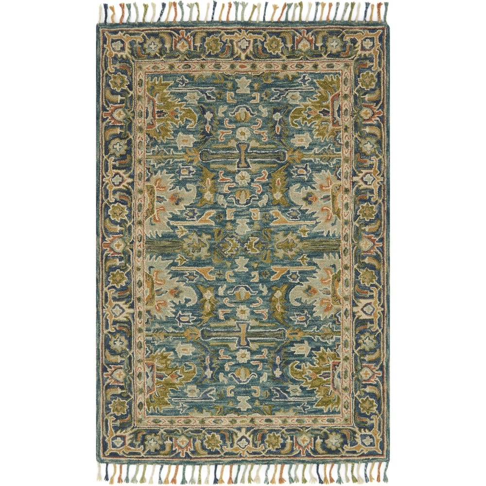 Alexander Home Sahara Ocean Boho Hand-Hooked Area Rug