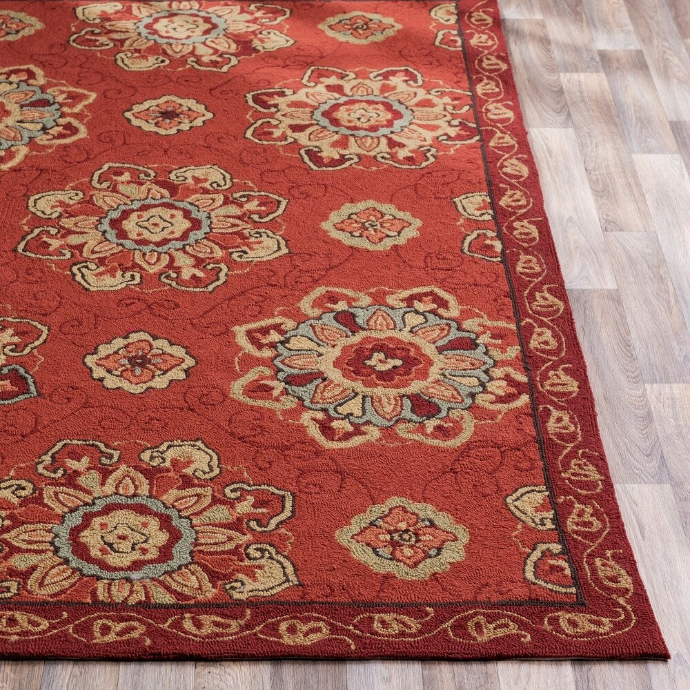 Hand-hooked Mila Contemporary Floral Indoor/ Outdoor Area Rug