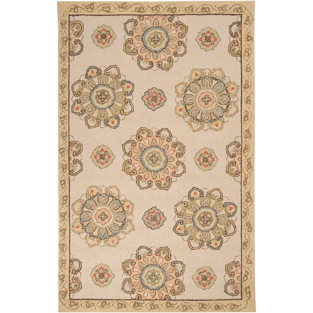 Hand-hooked Mila Contemporary Floral Indoor/ Outdoor Area Rug
