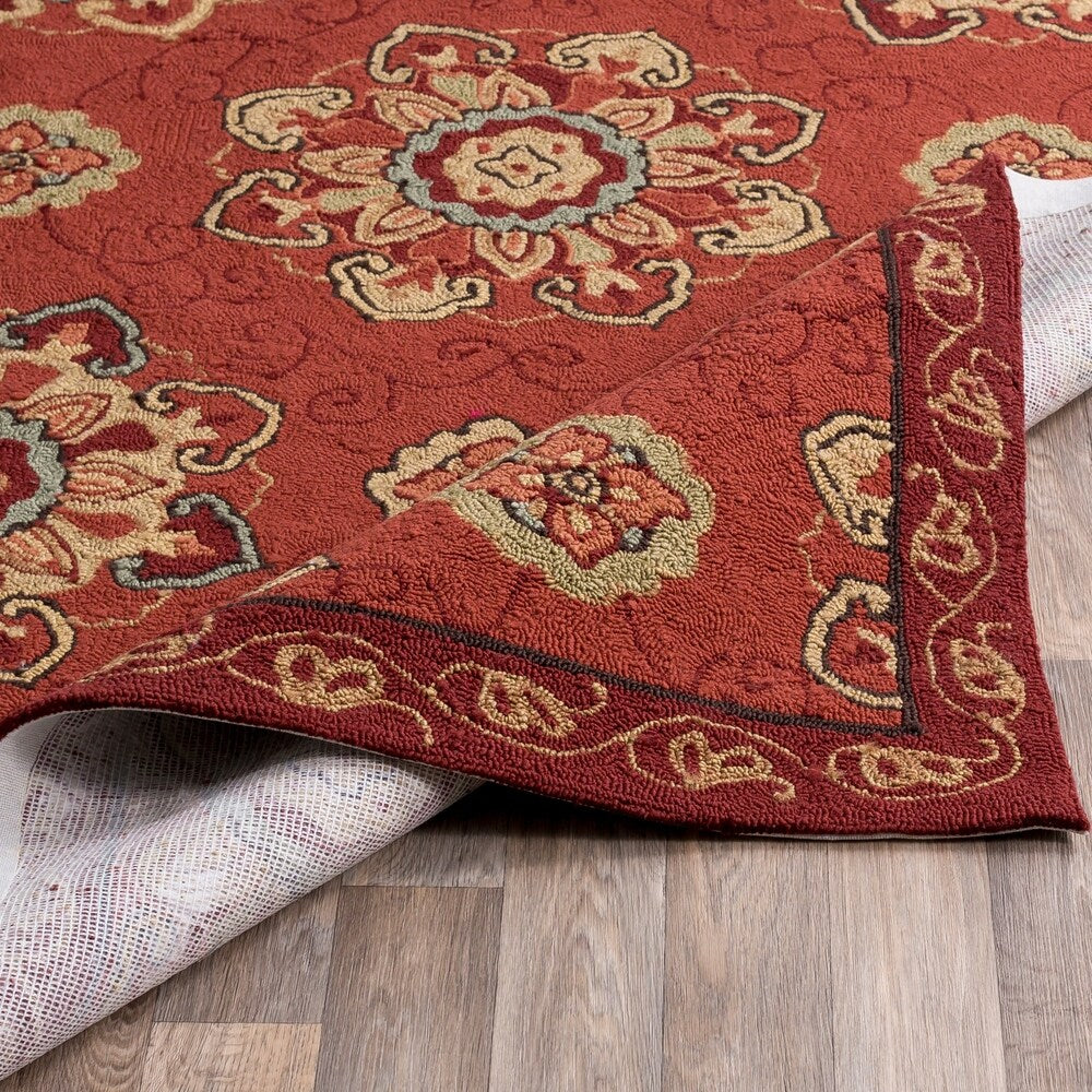Hand-hooked Mila Contemporary Floral Indoor/ Outdoor Area Rug