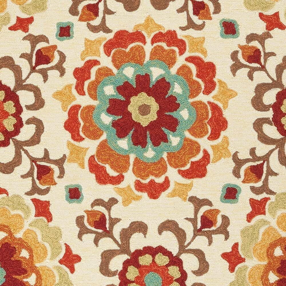 Hand-hooked Natalie Contemporary Floral Indoor/ Outdoor Area Rug