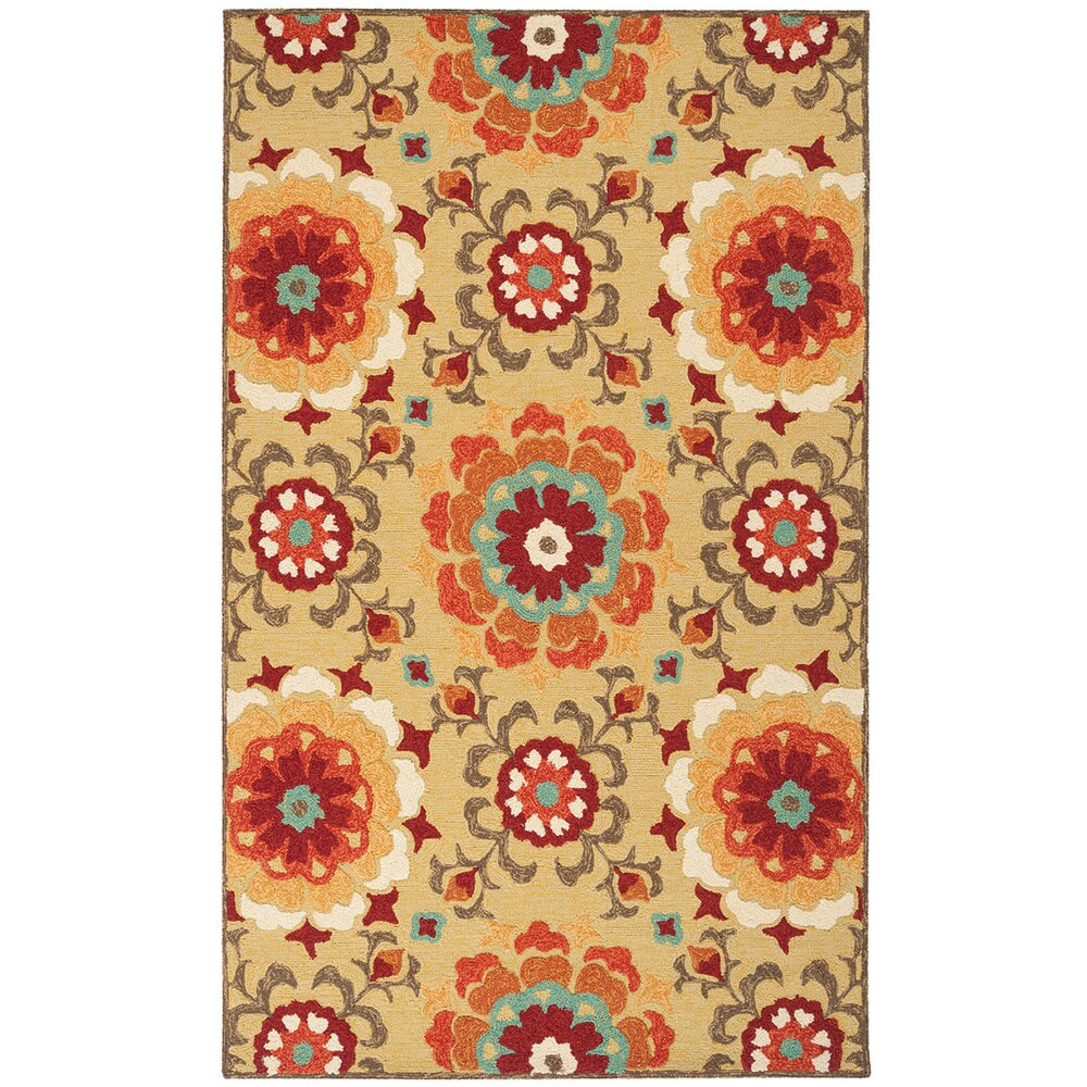 Hand-hooked Natalie Contemporary Floral Indoor/ Outdoor Area Rug