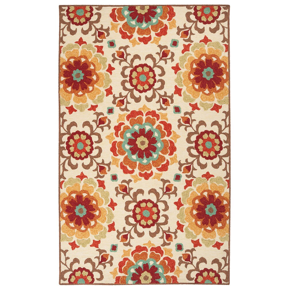 Hand-hooked Natalie Contemporary Floral Indoor/ Outdoor Area Rug