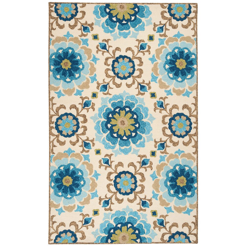Hand-hooked Natalie Contemporary Floral Indoor/ Outdoor Area Rug