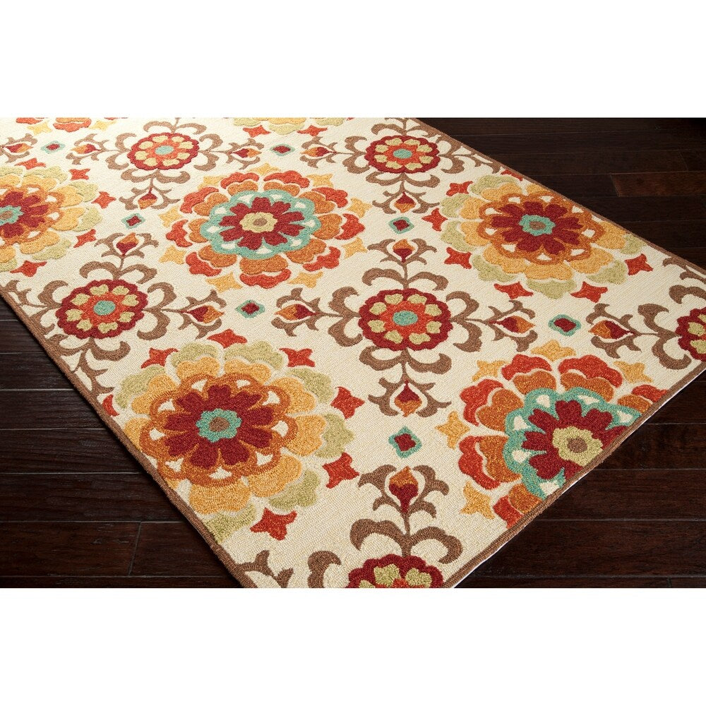 Hand-hooked Natalie Contemporary Floral Indoor/ Outdoor Area Rug