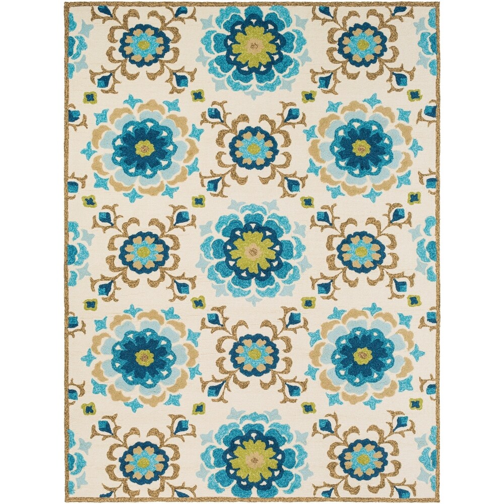 Hand-hooked Natalie Contemporary Floral Indoor/ Outdoor Area Rug