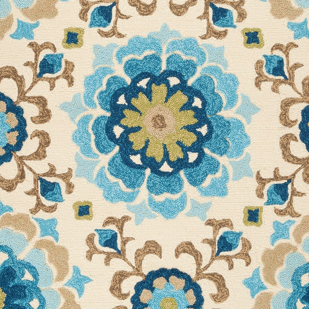 Hand-hooked Natalie Contemporary Floral Indoor/ Outdoor Area Rug