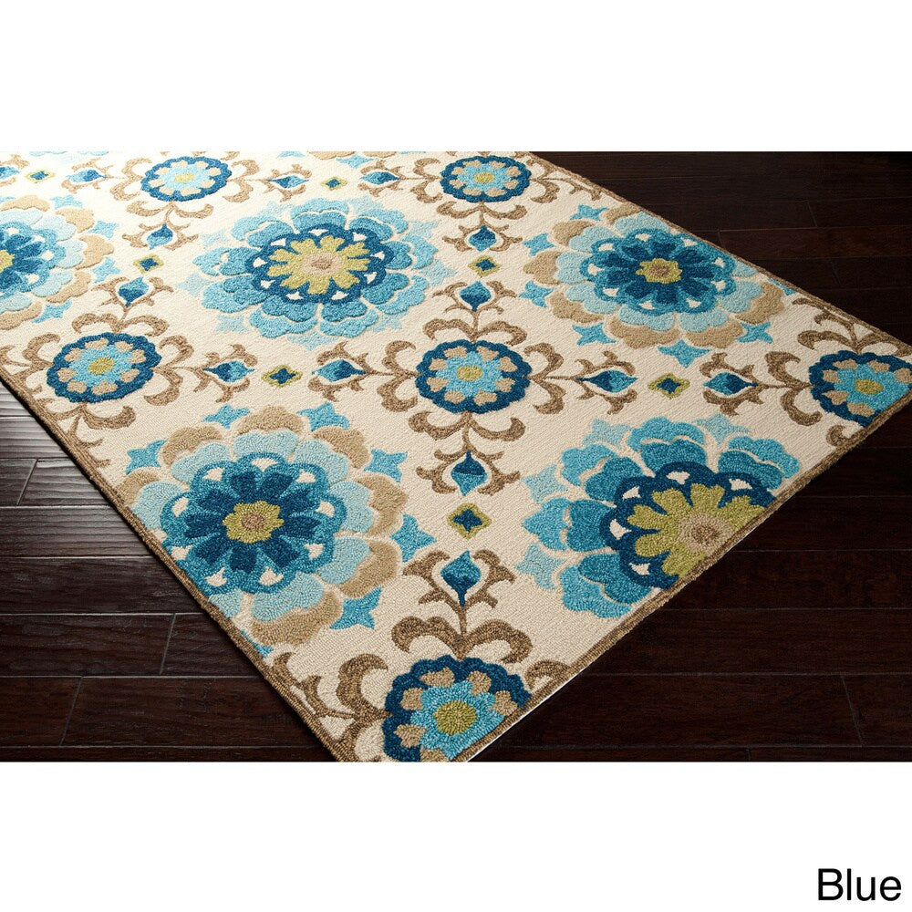 Hand-hooked Natalie Contemporary Floral Indoor/ Outdoor Area Rug