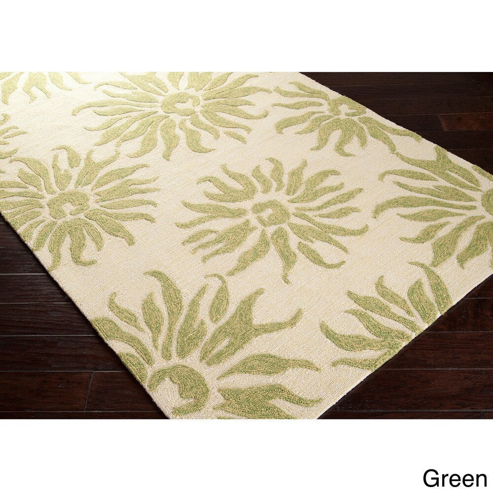 Hand-hooked Salma Transitional Floral Indoor/ Outdoor Area Rug