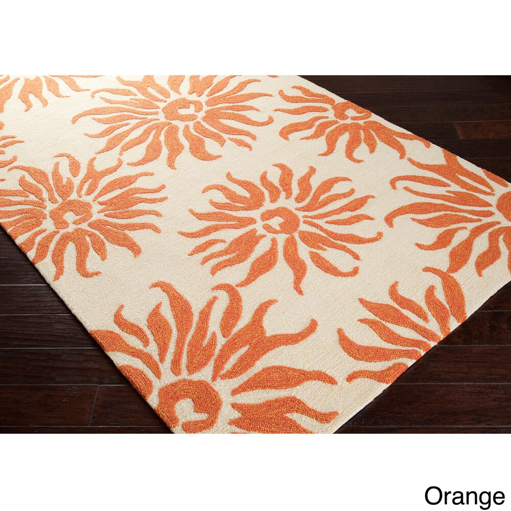 Hand-hooked Salma Transitional Floral Indoor/ Outdoor Area Rug